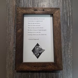 Indigo - Brown Wood Picture Frame with Carved Arrow Accents